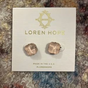 Loren Hope Sophia Stud Earrings Peach NWT